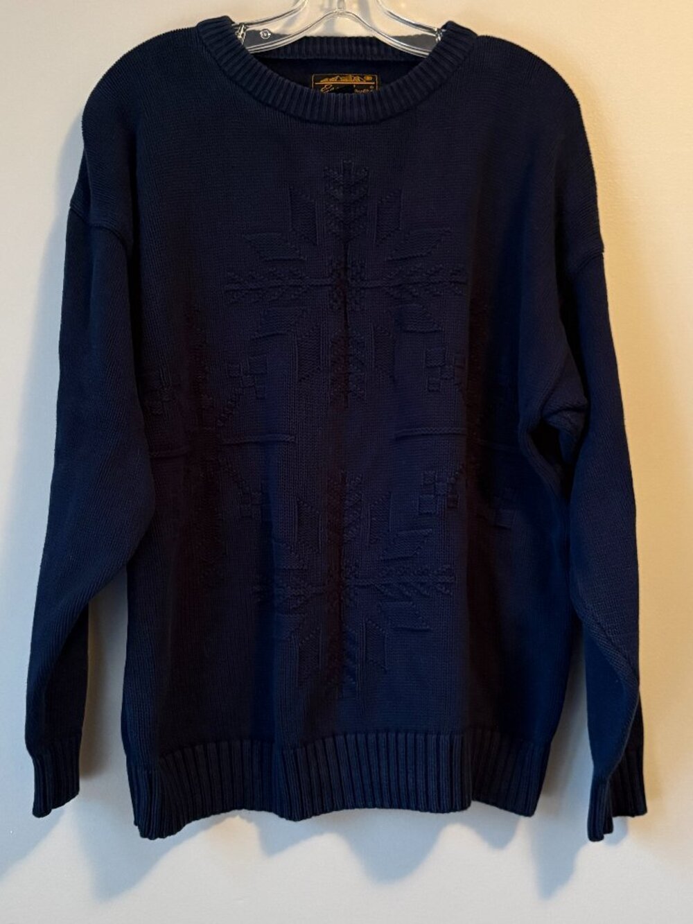 Eddie Bauer Vintage Heavyweight Snowflake Sweater Large L